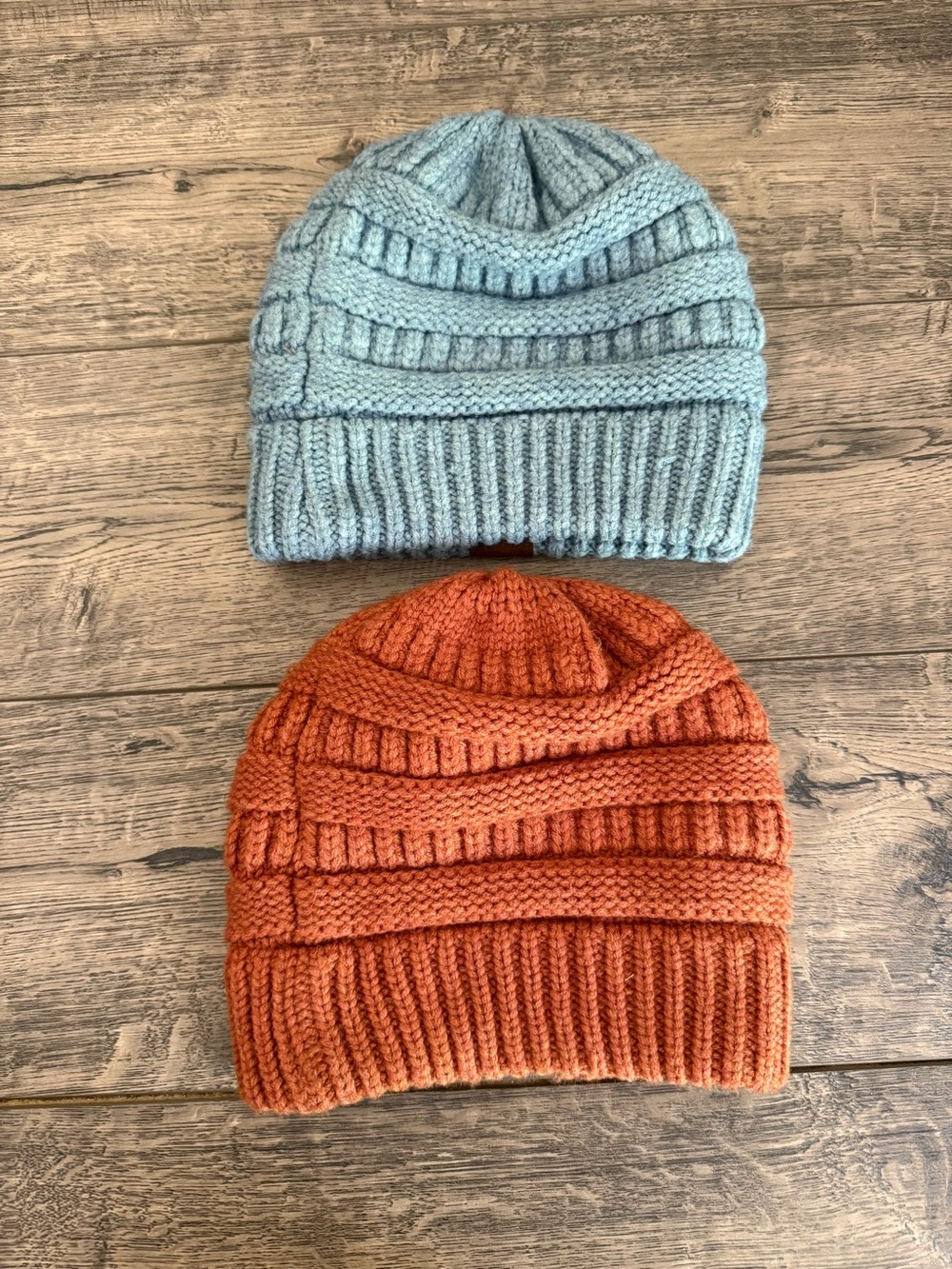 CC Boutique Blue and Orange Knit Beanie Set - Picture 2 of 2
